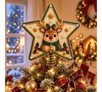 DlY Diamond Art Christmas Tree Topper Star 20X20Cm With Spring Base | Christmas Pearl Beads Art Craft for Adults Beginner, DIY Diamond Dots Beads, Xmas Star Ornament Tree Topper Decor