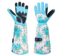 DLY Gardening-Gloves-for-Women, Breathable and Comfortable Long-Leather-Garden-Gloves, Rose/Blackberry Pruning Heavy Duty Gardening Work Gauntlet with Forearm Protection - Medium