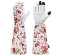 DLY Gardening Gloves for Women, Garden Gifts for Ladies, White, Large