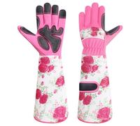 DLY Gardening Gloves for Women, Gardening Gifts for Ladies, Pink, Medium | Breathable, Comfortable, Microfiber, Touchscreen, Forearm Protection, Long Gardening Gloves, Weeding & Yard Work