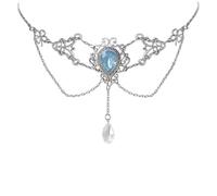DLYFNVEV Magical Prom Choker Vintage Teardrop Witch Necklace Halloween Gothic Magnificent Jewelry For Women, Stainless Steel, No Gemstone
