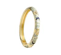DLYFNVEV Multi-Colors Chunky Vintage Cloisonne Indian Bracelet Plated Flower Enameled Hinged Open Cuff Bangles Trendy Cute Traditional Handicraft Ethnic Jewelry Gift, Regular, no gemstone