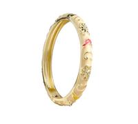 DLYFNVEV Multi-Colors Chunky Vintage Cloisonne Indian Bracelet Plated Flower Enameled Hinged Open Cuff Bangles Trendy Cute Traditional Handicraft Ethnic Jewelry Gift, Regular, no gemstone