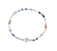 DLYFNVEV - Natural Stone Crystal Bracelet Initial Dainty Personalized Colorful Healing Summer Beaded Bracelets Gifts for Daughter Granddaughter Best Friend, Regular, Not a gemstone