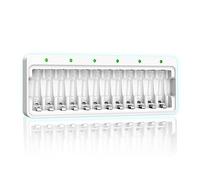 Dlyfull 12 slot AA AAA Battery Charger for Ni-MH Ni-CD AA AAA Rechargeable Batteries Charger Type-C High-Speed Charging Intelligent Detection Technology
