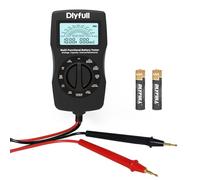 Dlyfull Universal Battery Tester with LCD Display, Small Digital Battery Voltage Resistance Checker for Ni-MH, Ni-CD, Li-ion, Alk & LiFe04 Batteries(AA AAA C D 9V 12V 18650 CR123A 2CR5 CR2032 Cells)