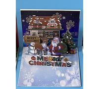 DLYMXGC Christmas Red-Topped House Music Playing Pop Up Happy Birthday Greeting Card with LED Light, ideal celebration gift for Friendship, Love, Anniversary, Special Moments, Birthday, Holiday