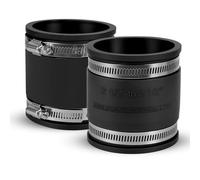 DLYYPLUS 2 Pcs 2-1/2" Flexible PVC Pipe Coupling with Stainless Steel Clamps, Couplers for 2-1/2" ID Pipes for Plastic and Copper Pipe Plumbing Connections, Drain Repair, Dust Hose