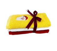 DLZFUDTY Christmas Hand Towels 3pcs/lot Christmas Hand Face Towel Cotton Santa Claus Washing Cloth Kitchen Tea Home Towels Bathroom Xmas Gift