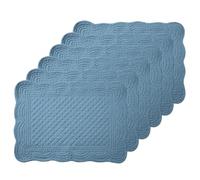 DLZFUDTY Cotton Placemat 6 Pcs Quilted Placemats 18"X13"Extra Large Cotton Placemats Set Cotton Fabric Washable Cloth Table Mats for Kitchen & Dining Table Soft Easy Clean(Rectangular)