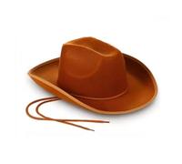 DLZFUDTY Cowboy Hat 2Pcs Cowboy Hat Felt Princess Performance Bound Western Cowgirl Bachelorette Birthday Party Costume Accessory(Brown)