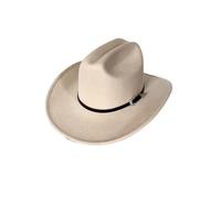 DLZFUDTY Cowboy Hat Vintage Western Cowboy Hat For Men's Gentleman Lady Cowgirl With Leather Wide Brim Cloche Hombre(Beige)
