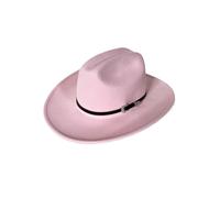 DLZFUDTY Cowboy Hat Vintage Western Cowboy Hat For Men's Gentleman Lady Cowgirl With Leather Wide Brim Cloche Hombre(Pink)