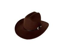 DLZFUDTY Cowboy Hat Vintage Western Cowboy Hat For Men's Gentleman Lady Cowgirl With Leather Wide Brim Cloche Hombre(Brown01)