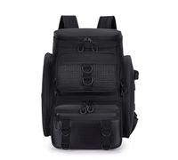 DLZFUDTY Fishing Bag,Fishing Backpack 50L Fishing Bag with Rod Holders Chest Fish Tackle Lure Organizer Storage Backpack Outdoor Camping Hiking Large Bagpack(Black)