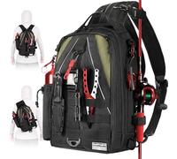 DLZFUDTY Fishing Bag,Fishing Backpack Fishing Backpack Bag - with Rod Holder Box for Men Women(Black)