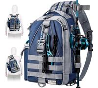 DLZFUDTY Fishing Bag,Fishing Backpack Fishing Backpack Bag - with Rod Holder Box for Men Women(Blue)