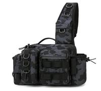 DLZFUDTY Fishing Bag,Fishing Backpack Fishing Tackle Backpack Lure Box Gear Storage Bag Pack for Men Fly with Rod Holder Sling Shoulder(F)