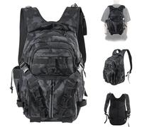 DLZFUDTY Fishing Bag,Fishing Backpack Large Fishing Bag Waterproof Wear-Resistant Tackle Sling Backpack with Rod Holder Lightweight Gear Storage(Camouflage 2)
