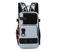 DLZFUDTY Fishing Bag,Fishing Backpack Outdoor Hiking Shoulder Camping Climbing Rucksack Men's Multi-Functional Fishing Lure Backpack with Rod Holders Chest Bag(Grey)
