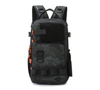 DLZFUDTY Fishing Bag,Fishing Backpack Outdoor Hiking Shoulder Camping Climbing Rucksack Men's Multi-Functional Fishing Lure Backpack with Rod Holders Chest Bag(BK CP)
