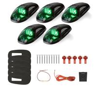 DLZFUDTY Solar Cab Light,Solar Powered Cab Lights 5PCS 12V Smoke Cab Roof Running Top Marker Car Lights Assembly Wire Harness Replacement For 1500 2500 3500 4500 5500 Pickup(Green-5PCS)