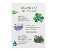 DLZHZDIH Sustainability Poster Reduce Reuse Recycle The 3 Rs Canvas Wall-Art Home Office Decor Framed,16x24inch(40x60cm)