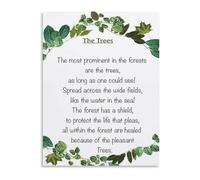 DLZHZDIH The Poem as a Tree Canvas Art Print for Reflective Home Office and Philosophers Study Decor Unframed,16x24inch(40x60cm)