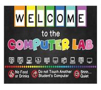 DLZHZDIH Welcome to the Computer Poster with Computer Shortcuts and Classroom Rules for Technology Classroom Teacher School Counselor Decor Framed,12x18inch(30x45cm)