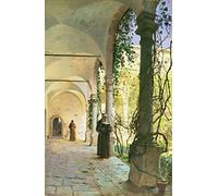 DLZJYIQV Famous Abstract Canvas Picture Mural Canvas Art in the Cloisters of Santa Maria Jesus Monastery in Taormina by Peder Monsted Canvas Wall Art for Home Decor 60x90cm