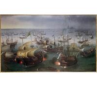 DLZJYIQV Famous Abstract Canvas Picture Mural Canvas Art the Invincible Armada Against the English Fleet by Hendrick Cornelisz Vroom Canvas Wall Art for Home Decor 60x90cm