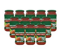 DM Bolognese Chunky Mushroom Sauce Italian Pasta Sauce Made with Vegetables and No Artifical Colours, Flavours, or Preservatives Suitable for Vegetarians 450g Glass Jar Serves 4 (Pack of 12)