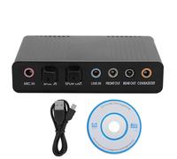 DM HD10 USB 5.1 External Sound Card, Aluminum Alloy Audio Adapter, Supports SPDIF Optical In/Out, 6-Channel Analog Output, for Karaoke, Recording, Gaming, PC Laptop Desktop