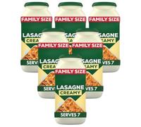 DM Lasagne Creamy White Sauce Italian Pasta Sauce Made with Vegetables and No Artifical Colours or Preservatives 675g Glass Jar Serves 7 (Pack of 6)