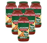 DM Lasagne Red Tomato Sauce Italian Pasta Sauce Made with Vegetables and No Artifical Colours, Flavours, or Preservatives Suitable for Vegetarians 675g Glass Jar Serves 7 (Pack of 6)