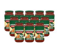 DM Lasagne Red Tomato Sauce Italian Pasta Sauce Made with Vegetables and No Artifical Colours, Flavours, or Preservatives Suitable for Vegetarians 450g Glass Jar Serves 5 (Pack of 12)