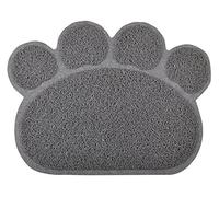 DM Paw-Shaped Cat Litter Tray Mat, 40x30 cm (Grey)