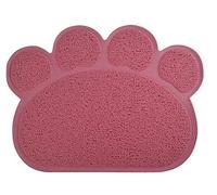 DM Paw-Shaped Large Cat Litter Tray Mat,7 Colors Available,60x45 cm (Oldrose)