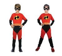 DM The Incredibles Inspired Costume Includes Jumpsuit and Eye Mask, Various Child and Adult Sizes (Boy-Girl, Size 5-6, Boy-Girl)