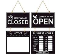 DMAIS Business Hours Sign - Black Plastic Wall Mount Sign (24 x 36) inch - Classic Style - 1 Count
