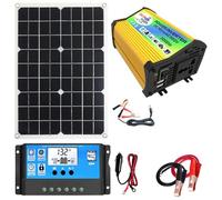 DMAIS Solar Electric System, Solar Panel Controller and Inverter, Home Solar Powerr System Complete Kit, 3000W Solar Inverter, Solar Energy Generation System RV Camper Van Shed Cabin and 12V Battery