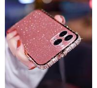 DMaos Compatible with iPhone 15 Plus Diamond Bumper Case for Women, Sparkly Rhinestone Snake Design Metal Bumper, Bling Luxury 6.7'' 2023 - Rose Gold