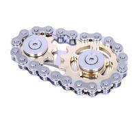 DMaos Fidget Spinner, Linkage Bike Chain Spinner Design 2 Gears Figity Spin Finger Games, Metal Stainless Steel Durable Mechanics with Smooth Bearings, Figit Toy for Adults Kids - Gold