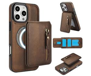 DMaos for iPhone 13 mini Case with Wallet Card Sleeve, Separable Compatible with Magsafe, PU Leather ID Stand Holder, Classic for iPhone13 mini 5.4 inch - Brown