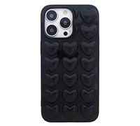 DMaos for iPhone 13 Pro Max Case for Women, 3D Pop Bubble Heart Kawaii Gel Cover, Cute Girly for iPhone13 Pro Max 6.7 inch - Black