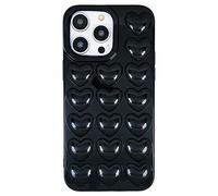DMaos for iPhone 15 Plus/iPhone 14 Plus Case for Women, 3D Pop Bubble Heart Kawaii Gel Cover, Cute Girly 6.7 inch - Black