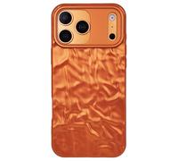 DMaos for iPhone 17 Pro Max Case for Women, 3D Crumpled Foil Texture, Fashion for iPhone17 Pro Max 6.9 inch - Orange