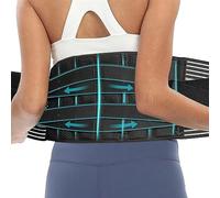 dmartN Breathable Back Lumbar Support Belt Waist Orthopedic Brace Posture Corrector Men Women Corset Spine Decompression Back Support Waist Trainer Pain Relief (Black XXL)
