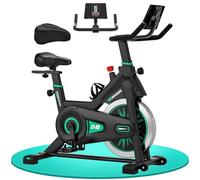 DMASUN Exercise Bike for Home Gym Use with Large LCD Display & Tablet Holder, Super Quiet Magnetic Resistance Indoor Cycling Bike - Stationary Bike with Comfortable Seat Cushion, 350LBs Capacity