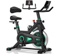 DMASUN Exercise Bike Professional with Large Tablet Holder & LCD Display, Quiet Indoor Cycling Bike for Home Use, 0-100% Resistance Spin Bike with 350LBs Capacity (Additional Soft Seat Cushion Cover)